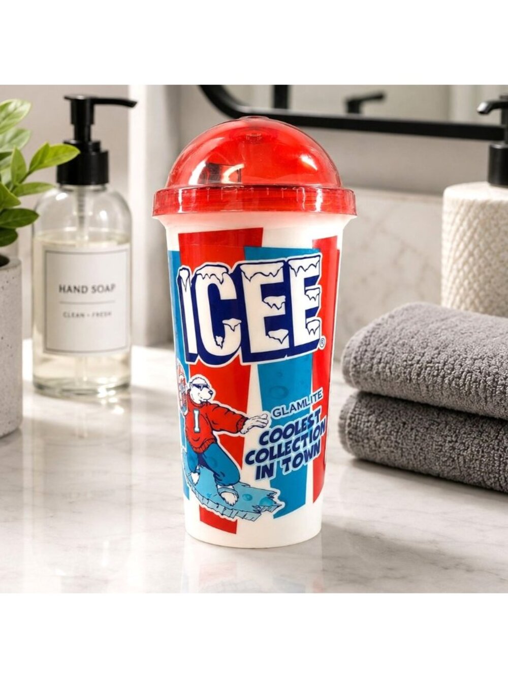 GlamLite Icee Lip Gloss Trio Set + Reusable Cup & Lid - LIMITED Edition - NEW